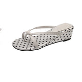 KYLETHOMASW  -  French Vintage Polka Dot Women's Herringbone Flip Flops Summer Wedge Toe-Post Sandals Gentle Style Niche