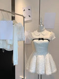 KYLETHOMASW  -  Summer Kawaii New Two Piece Set Women Chiffon Blouse+sleeveless Strap Dress Female Casual Lolita Japanese Princess Suit