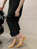 KYLETHOMASW  -  Sandals Female Shoe  High Heels Open Toe New Girls High-heeled Rhinestone Gladiator Summer Peep Square Sexy