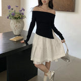 KYLETHOMASW  -  Summer New Girl's Wave Point Lace Lace High Waist Half length Skirt for Women