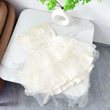 KYLETHOMASW  -  Summer French Elegant Fashion Mini Tube Top Dress Women's Elastic Waist Backless Sexy Tulle Boned Dress High-end Evening Gown