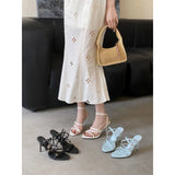 KYLETHOMASW  -  Sandals Stiletto Heels Fashion Womens Shoes 2025 Open Toe All-Match Suit Female Beige Luxury High Low Peep New Sexy Comfort Blac