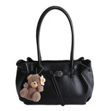 KYLETHOMASW  -  Korean Style Minimalist Solid Color Single Shoulder Crossbody Bag Women Large Capacity Fashionable Texture Handheld Tote Bag...