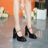 KYLETHOMASW  -  Women Shoes 2025 Spring Pumps Latest Mary Jane Basketball Platform Chunky Sandals Casual Heels Footwear New Lolita Thick Block C