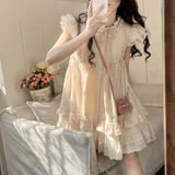 KYLETHOMASW  -  Women's Summer New Style Slimming Ruffle Edge Dress Trendy Bow Decorated Sleeveless Vestido Deluxe Wooden Ear Edge Dress