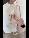 KYLETHOMASW  -  Sweet Cute Cat Pink Shoulder Bags Wallet Women Retro Leather Large Capacity Y2k Handbag Ladies Underarm Bag Backpack