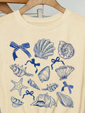 KYLETHOMASW  -  Summer American Retro Y2K Marine Animal Conch Bow Pattern T-shirt Women Tops O-neck Loose Casual Street Short Sleeve Top