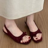 KYLETHOMASW  -  Bow Women Elegant Sandals Flats Shoes Fashion Beach Slippers New Casual Walking Flip Flops Dress Trend Mujer Sandalias