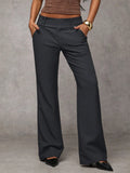 KYLETHOMASW  -  Korean Style Loose Wide Leg Suit Pants Hip Concealing Slimming Black Casual Floor Length Pants Comfortable Korean Leisure