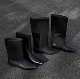 KYLETHOMASW  -  Designer Street Style Women Knee High Boots Fashion Slip On Internal Eevation Ladies Concise Long Botas De Mujer