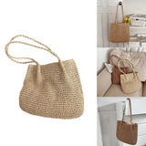 Kylethomasw New Bucket Bags Straw Woven Fashion Bag Casual Travel Vacation Bag Rattan Summer-Beach Shoulder Bag for Women Girl