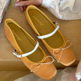 KYLETHOMASW  -  Yellow New Brand Women Flats Round Toe Shallow Slip On Ladies Casual Ballet Shoes Soft Leather Eelgant Balle Shoes Mujer