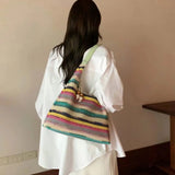 KYLETHOMASW  -  Fairy Core Rainbow Underarm Bag Women Vacation Sea Leisure Y2k Handbag Hot Girls Large Capacity Shoulder Bags Purse 2025