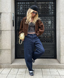 KYLETHOMASW  -  Fashion Lapel Collar Zipper Jacket Women's Casual Solid Suede Full Sleeve Coat 2025 Lady Autumn Chic High Street Outwear