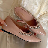 KYLETHOMASW  -  Luxury Crystal shallow mouth women pumps Sexy Pointed Toe Low Heeled Slingback Sandals Fashion Party Dress Shoes Branded Loafers