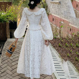 KYLETHOMASW  -  Mermaid princess summer new retro ruffle edge embroidery slim chic dress Hong Kong flavor retro chic skirt