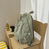 KYLETHOMASW  -  Women's Drawstring Ruched Lightweight Backpack Minimalist Casual Aesthetic Daily Simple Solid Color School Bag New Trend