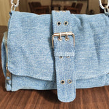 KYLETHOMASW  -  Fashion Rivet ladies Axillary bags Brand design female handbag Light weight blue Denim Women Shoulder Crossbody Bag