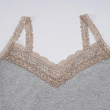 KYLETHOMASW  -  Spring/autumn Sweet Slim Lace Patchwork Basic All Match Slight Strech Knitted Camis