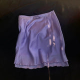 KYLETHOMASW  -  Purple Sweet Bow Satin Skirt Summer Elegant Mini Party Skirt Women's High Waist Slimming A-line Skirt Mujer Faldas Jupe 502A