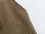 KYLETHOMASW  -  Color Single Breasted Vest Minimalist Casual Pants Retro Linen Texture Coffee Two Pieces Set Women Straight Leg