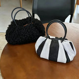 KYLETHOMASW  -  Striped Bag for Women Crossbody Korean Hand-held Pleated Cloud Bags Niche Handbag