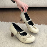 KYLETHOMASW  -  New Spring Thick Heel Women Mary Jane Shoes Fashion Butterfly-knot Buckle Strap Shoes Ladies Designer Luxury Dress Pumps