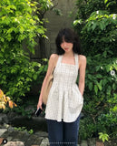 KYLETHOMASW  -  Korean Niche Layered Neck Hanging Plaid Vest Dress Women Summer New Retro Age Reducing Short Dresses
