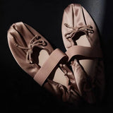KYLETHOMASW  -  Women's Satin Ballet Flats Elegant Bow Mary Jane Shoes Elastic Strap Soft Sole Round Toe Daily Commute Ladies Flat Dress Shoes