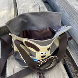 KYLETHOMASW  -  Retro Cute Puppy Tote Bag Women Patchwork Canvas Large Capacity Shoulder Bags Ladies Japanese Y2K Harajuku Cartoon Crossbody Bag