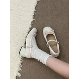 KYLETHOMASW  -  Fashionable  Knot Flat Heel Mary Janes Shoes Slip-On round Toe Rubber Outsole Summer Season Women's Footwear