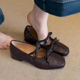 KYLETHOMASW  -  Women Flats Loafers Shoes Summer Square Toe Sandals Fashion Woman Sandals Casual Trend Brand Lolita Dress Zapatos De Mujer