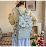 KYLETHOMASW  -  Korean Women Kawaii Ears Backpack Luxury Design Y2k Chic Star Schoolbags for Students Transparent Transparent All Match Ita Bags