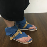 KYLETHOMASW  -  Blue  Shoes Buckle Gladiator Sandals Women Summer Jeans Boots booties sandalias Size 43