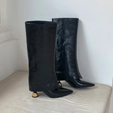 KYLETHOMASW  -  Designer Wine Glasses Woman Knight Boot Fashion Slip On Long Booties botas de inverno feminina