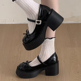 KYLETHOMASW  -  Platform Thick High Women Mary Jane Shoes Banquet Party Pumps New Spring Autumn Women's Elegant Dress Leather Shoes
