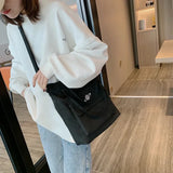 Kylethomasw  Women's Handbag Tote Canvas Cross Bag Youth Fashion Casual Large Capacity Cotton Multiple Pockets Messenger Bags Shopping Bag