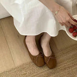 KYLETHOMASW  -  Women Flats Soft Leather Eelgant Dress Shoes Autumn Spring Brand New Round Toe Shallow Slip On Ladies Casual Ballet Shoes