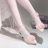 KYLETHOMASW  -  Elegant woman heeled shoes pink wedding bridal heels for ladies rose Lolita cosplay heels y2k cutecore dress shoes