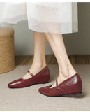 KYLETHOMASW  -  mary janes shoes woman height increasing flats soft leather ankle belt mocasines women elevator shoes zapatos de mujer 2025