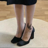 KYLETHOMASW  -  Square Toe High Heels Women Designer Chunky Vintage Heels Pumps Black Elegant Fashion Closed Toe Heels Shoes Ladies
