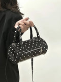 KYLETHOMASW  -  Korean Niche Polka Dot Hand-held Cylindrical Bag New Versatile Spicy Girl Single Shoulder Crossbody Commuting Handbag