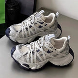 KYLETHOMASW  -  Platform Soled Lace Up Women Sneakers 2025 New Fashion Comfortable Soft Sports Shoes Outdoor Casual Couple Running Shoes