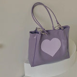 Kylethomasw PU Fashion Design New Women's Shoulder Bag, Heart-shaped, Women's Underarm Bag, Women's Small Handbag, Cool Girl, Purple Bags