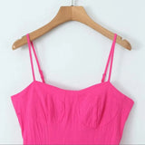 KYLETHOMASW  -  Sexy Rose Pink Bra Corset style Spaghetti Strap Mini Dress Women Backless Party Skater Low Waist Short Sling Robe Vestido