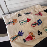 KYLETHOMASW  -  Y2k Aesthetic Floral Embroidery Shoulder Bags Korean Fashion Casual Streetwear Handbags Office Lady All Match Underarm Bag Women