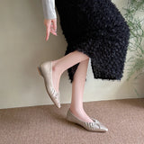 KYLETHOMASW  -  Fashion Pointed Toe Women Flats with Shoes Soft Butterfly-Knot Female Slip on Footwear Shallow Ladies Flats Shoes