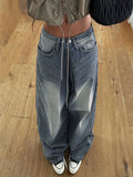 KYLETHOMASW  -  Y2k 90s Vintage Streetwear Low Waist Cargo Pants American Retro Fashion Casual Baggy Oversized Denim Trousers 2024 Chic