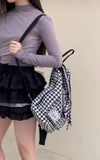KYLETHOMASW  -  Plaid Lace Mochilas Mujer Japan Korean Style Mochila Large Capacity Bag Spacious Durable Backpack Fashionable Bags for Woman