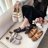 KYLETHOMASW  -  Sweet Spring Auutmn Women Dot Mary Jane Shoes Round Toe Shoes Ladies Concise Daily Dress Comfortable Ballet Flats Shoes 367